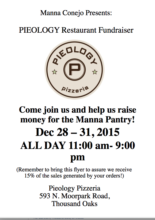 Manna Conejo: Pieology Restaurant Fundraiser